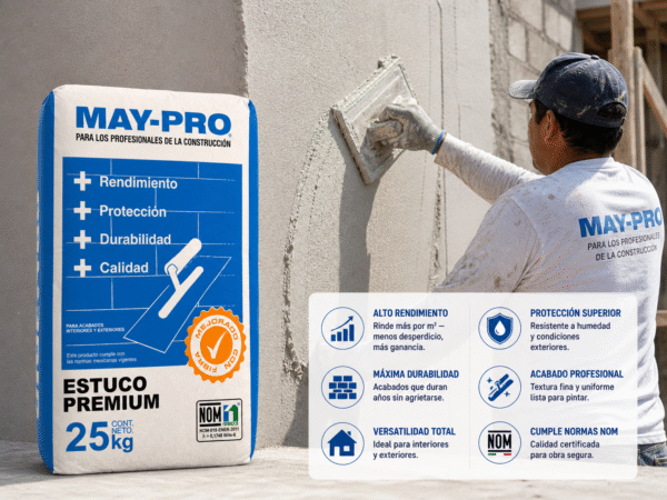 Estuco MAY-PRO 25kg Acabado Liso Profesional